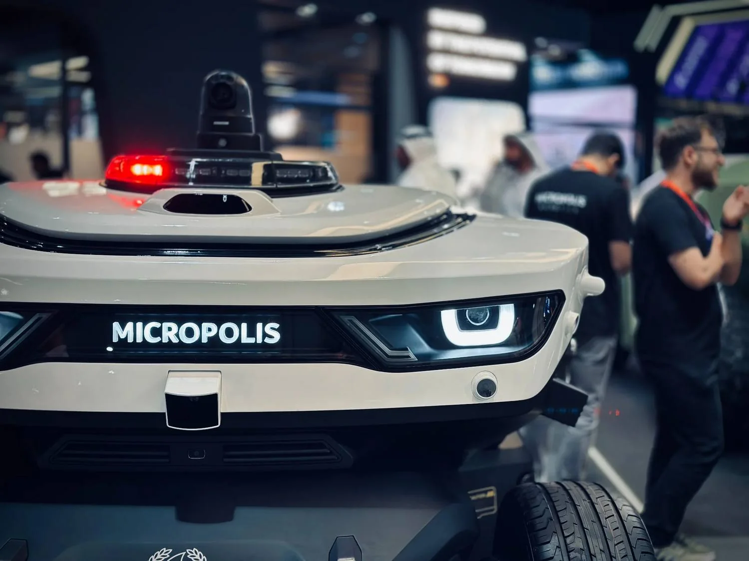 Micropolis vehicle close-up at exhibition